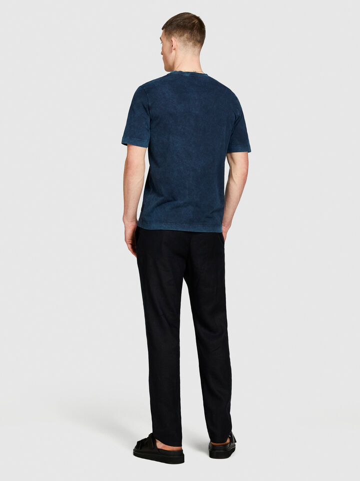 Acid wash t-shirt - men's short sleeve t-shirts - Dark Blue | Sisley image number 3